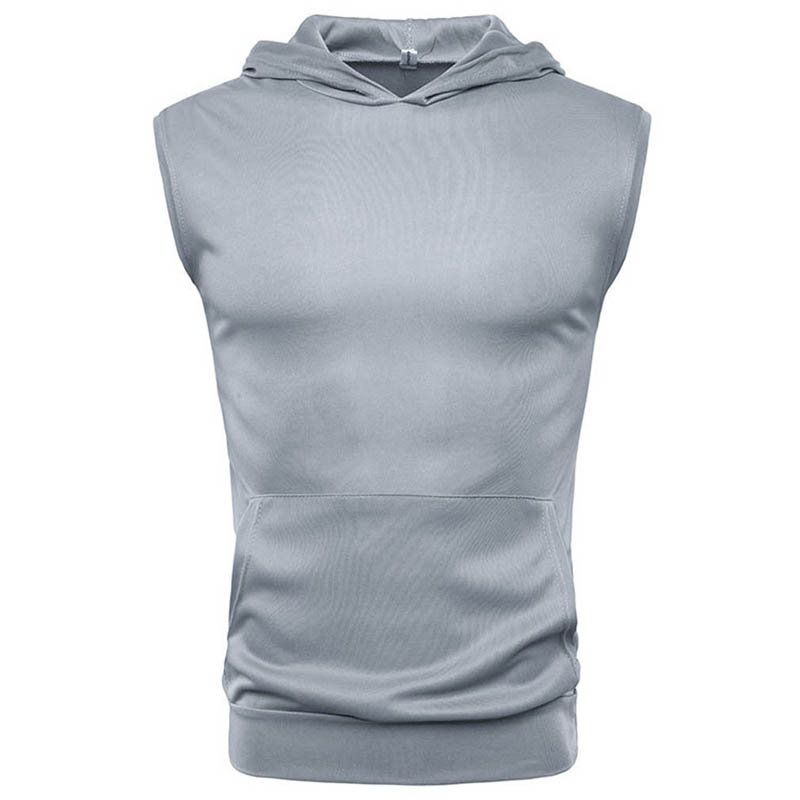 

Mens Muscle Hoodie Tank Tops Summer Sports Sleeveless Bodybuilding Workout Fitness Shirts Vest Tops Men's Clothing, Black