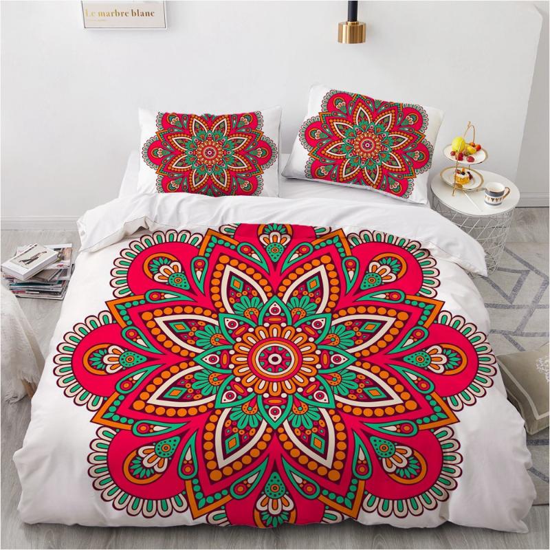 

Classic 3D Design Custom Bed Linen Comforter Quilt Cover Bedding Set Double King Queen Double Single Size Home Textile, Bohemian049-purple