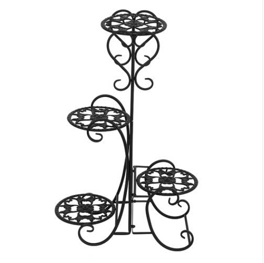 

Wholesales Free shipping 4 Potted Rounded Flower Metal Shelves Plant Pot Stand Decoration for Outdoor
