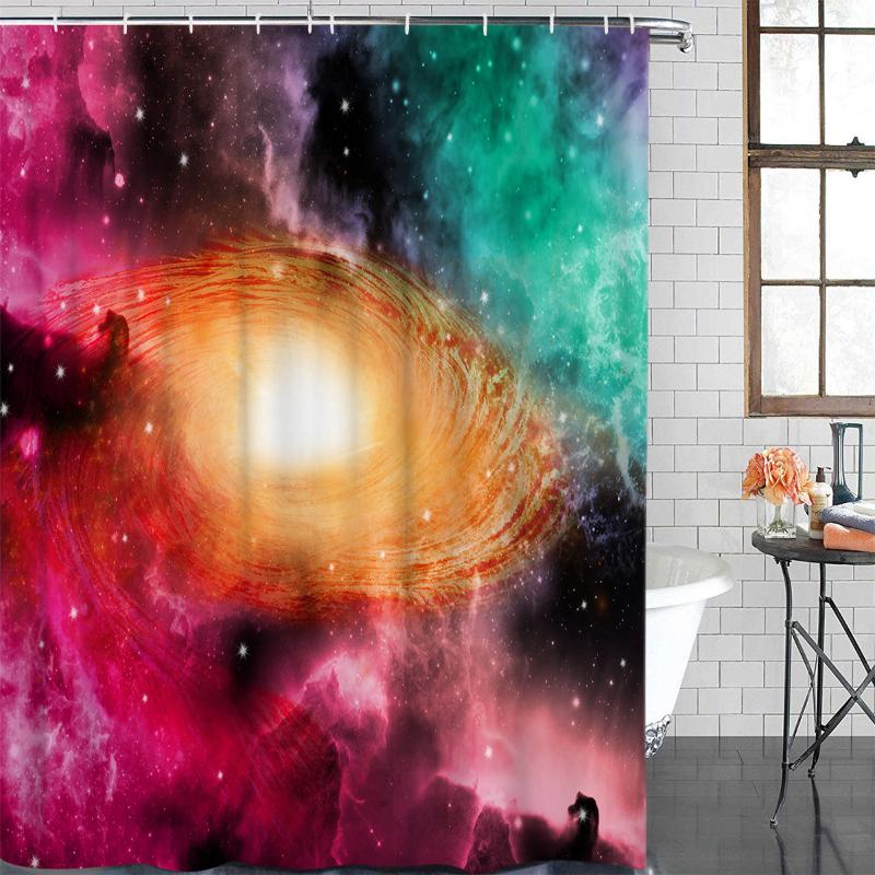 

Eco-Friendly Shower Curtain Stellar Universe Galaxy Printed Shower Curtain Bathroom Decor Waterproof Fabric Bath