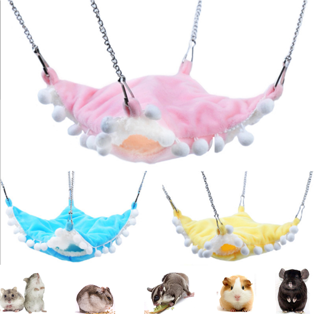 

Yu-Xiang 2 layers Small Ball Hamster Hammock Candy Color Small Pets Cotton Nest Rat Habitat Cage Hanging Squirrel Sleeping Bag for Hedgehog
