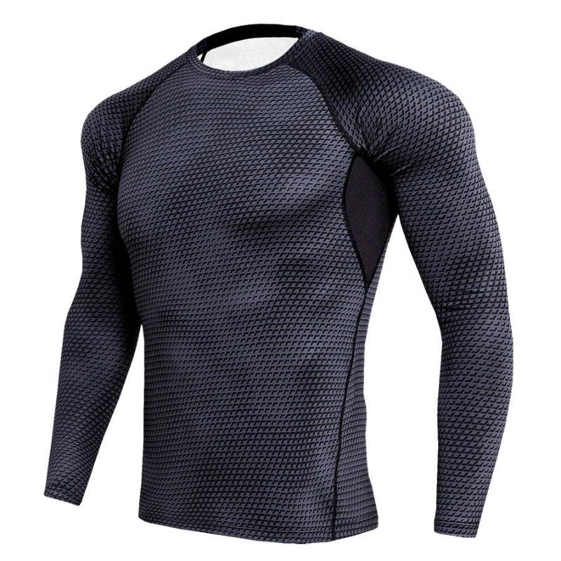 

Sports running fitness men' breathable and quick-drying compression tight-fitting long-sleeved bottoming training T-shirt