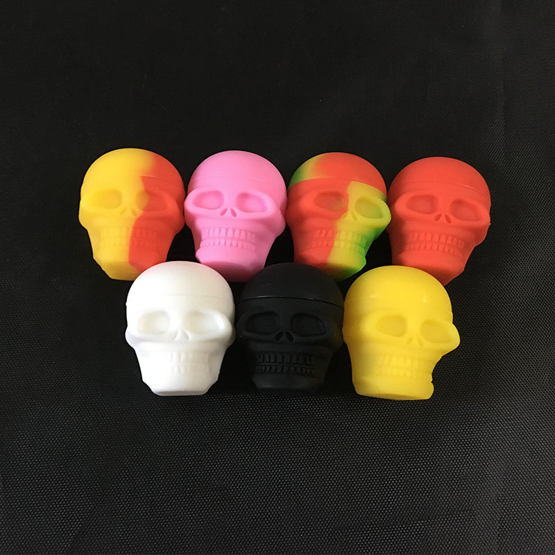 

Silicone Wax Concentrate Container Non-stick 3ml Silicone Skull Container Food Grade Jars Dab Tool Storage Jar Oil Holder For Bong