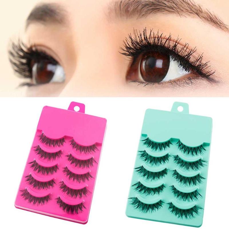 

5 Pairs Mink Eyelashes Natural/Thick 3D Faux Lashes Natural False Eyelash HandMade Eyelashes Makeup Tool Extension Fake Lashes