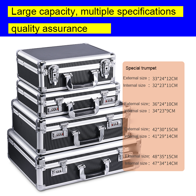 

tool case Portable aluminum alloy code toolbox safe file box cash box equipment instrument multi-functional large size