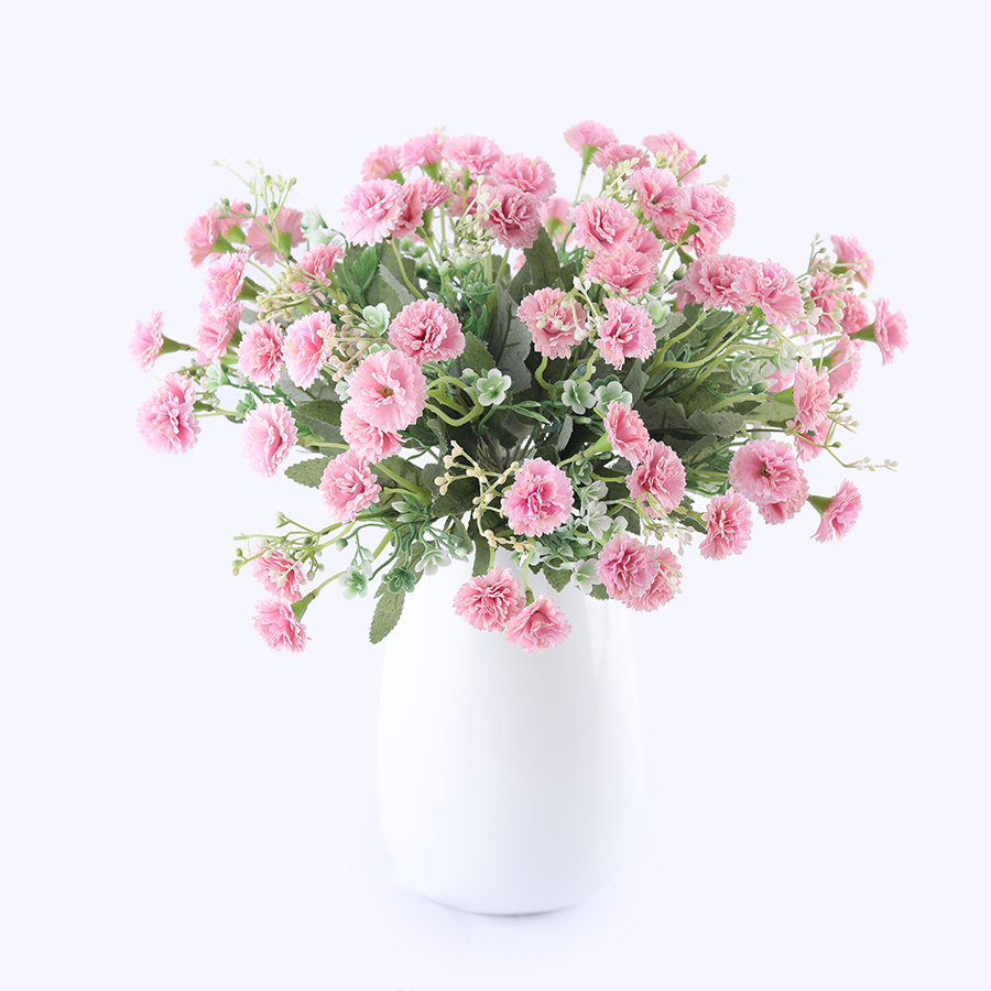 

15 Heads Artificial Silk White Snowflake Small Lilac Flowers Babysbreath for Wedding Home Decoration Gypsophila Christmas decor, Pink flowers