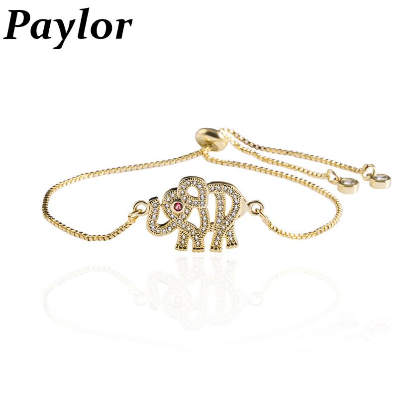 

Paylor Bohemian Adjustable Bracelet For Women Man Big Elephant Gold And Silver Color Pulseira Feminina Lover Engagement Jewelry