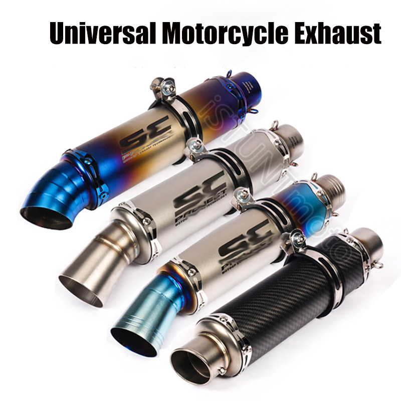 entrée 51mm Universal Motocycle Racing GP Exhasut échappement modifié Dirt Bike Retro Silencieux tuyau Fit Pour la plupart Motocross VTT Scooter