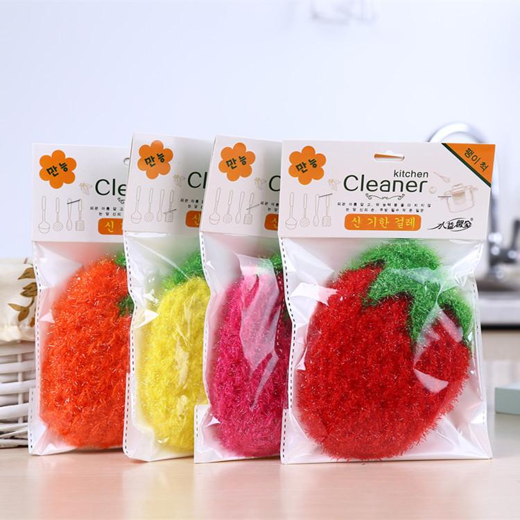 Acrylic dish towel kitchen decontamination degreasing clean strawberry dish cloth-image-519621244