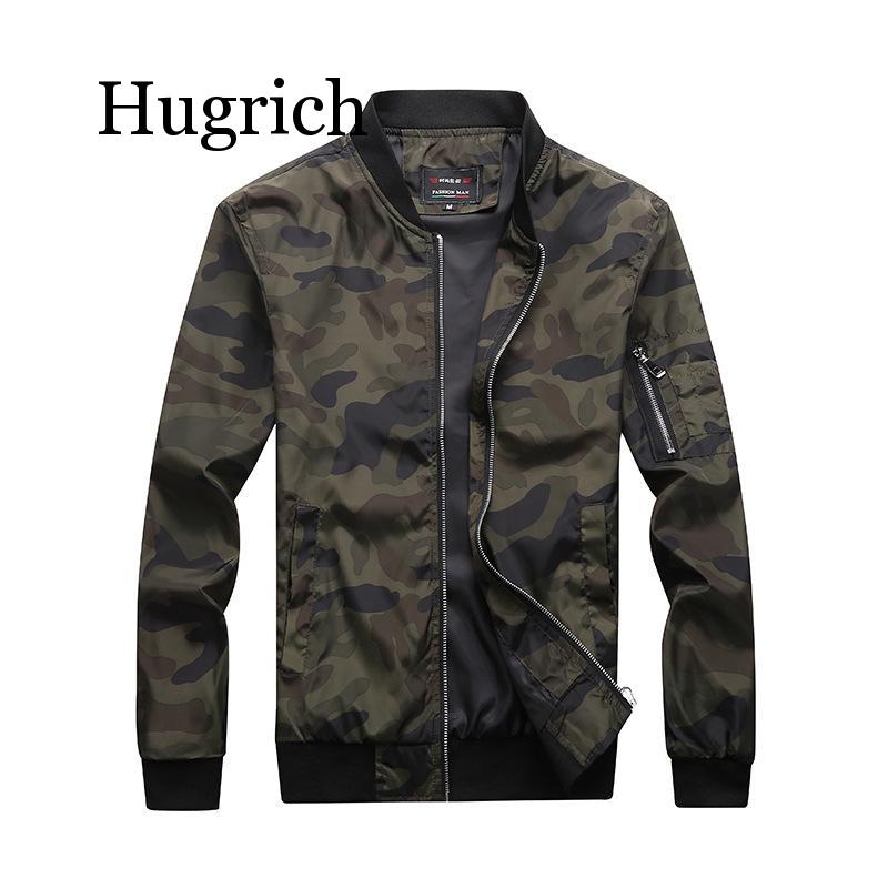 

Quality Men's Camouflage Zipper Jackets Male Coats Camo Bomber Jacket Mens Hip Clothing Autumn Outwear Plus Size M-7XL, Army