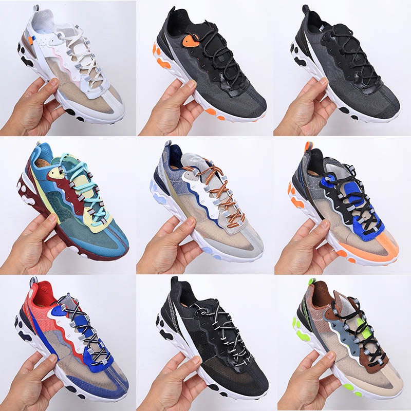 

Tour Epic react element 87 55 mens running shoes men women Orange Peel Sail triple black white Taped Seams trainer sports sneaker, 99