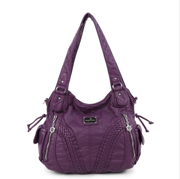 New 2020 hot sale women bag PU ladies and girls solid color handbag solid color middle-aged women's handbag single shoulder diagonal bag