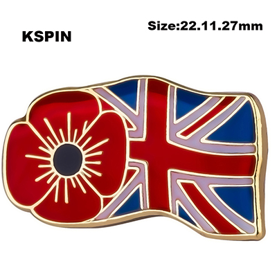 

United Kingdom Poppy Flower Lapel Pin Flag Badge Lapel Pins Badges Brooch XY0121