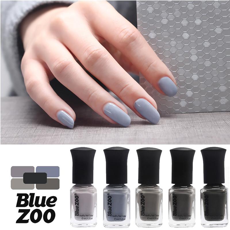 

12ml Women Girls Elegant Grey Series Nail Polish Nail Art Tool French Manicure Safe Non-toxic Not Easy To Fall Off Nails Gel, Bz-06