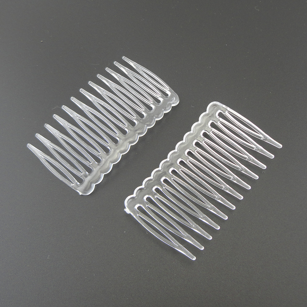 30PCS 3.8cm*6.8cm mini 12teeth transparent white clear Plain Plastic Hair Combs for diy hair accessories,small side combs-image-428787908