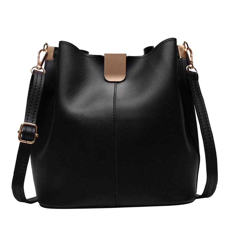 

Bags For Women 2021 Ladies Vintage Leather One-shoulder Small Bucket Bag Pure Color Wild Messenger Bag Fashion Bolso Mujer #S