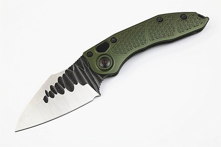 

Promotion Samier Knives Custom Stitch II Auto Tactical Folding Knife D2 Satin Blade Green T6061 Handle Survival Camping Knives