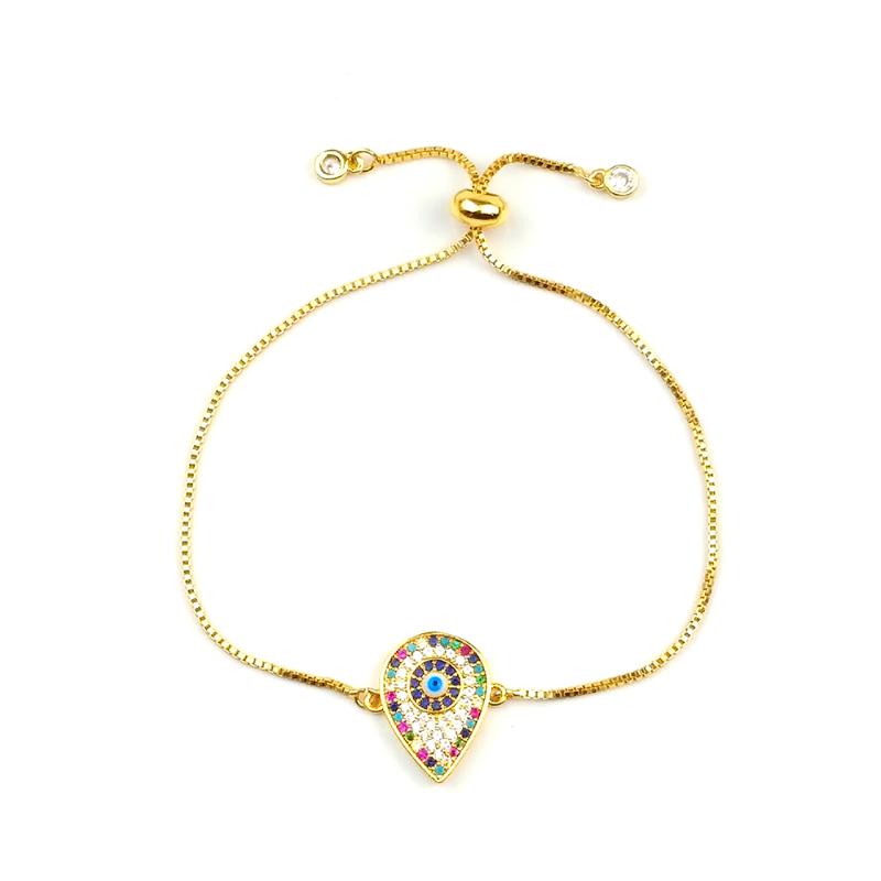 

Rainbow Gold Bracelet Evil Eye Jewellery reloj turco Cubic Zirconia Evil Eye Tennis Bracelet For Women bransoletki damskie