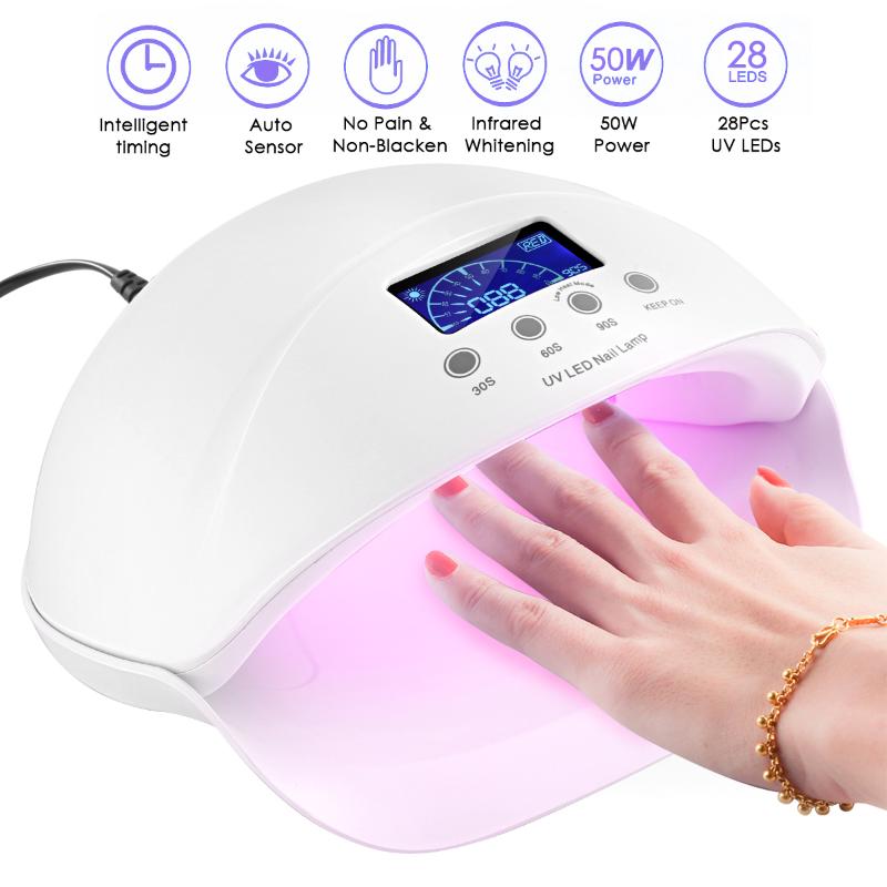 

50W UV LED Nail Dryer Lamp with 3 Timer Setting for Nail Curing Nails Gels Manicure Machin Nails Polish US Plug Art Tools, Eu