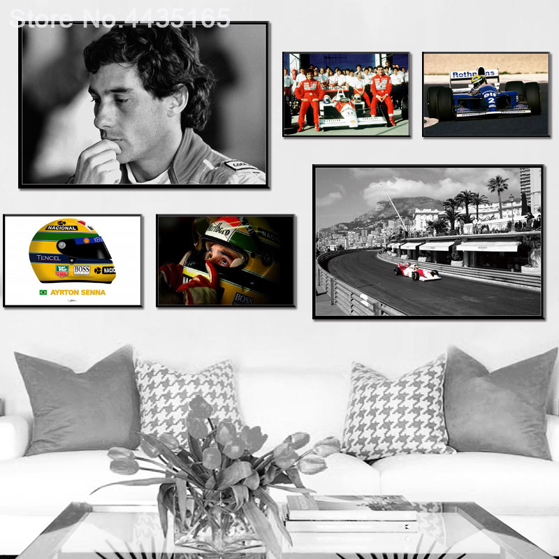 

Ayrton Senna Poster F1 Racing Champion Art Wall Picture Canvas Painting for Living Room Home Decoration Posters and Prints