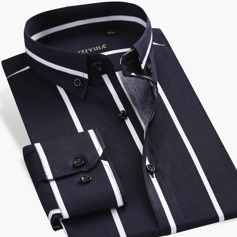 camisa negra rayas blancas hombre