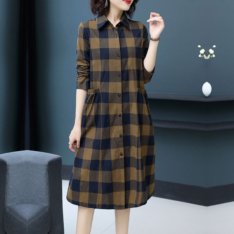 

New 2020 Spring Autumn Long Trench Coat for Women Casual Slim Single-breasted Lattice Coat Women's Thin Overcoat with Pocket L45, Photo color