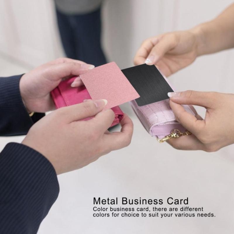 

50Pcs Aluminium Alloy Business Card Engraved Color Blank Name Cards Business Accessories