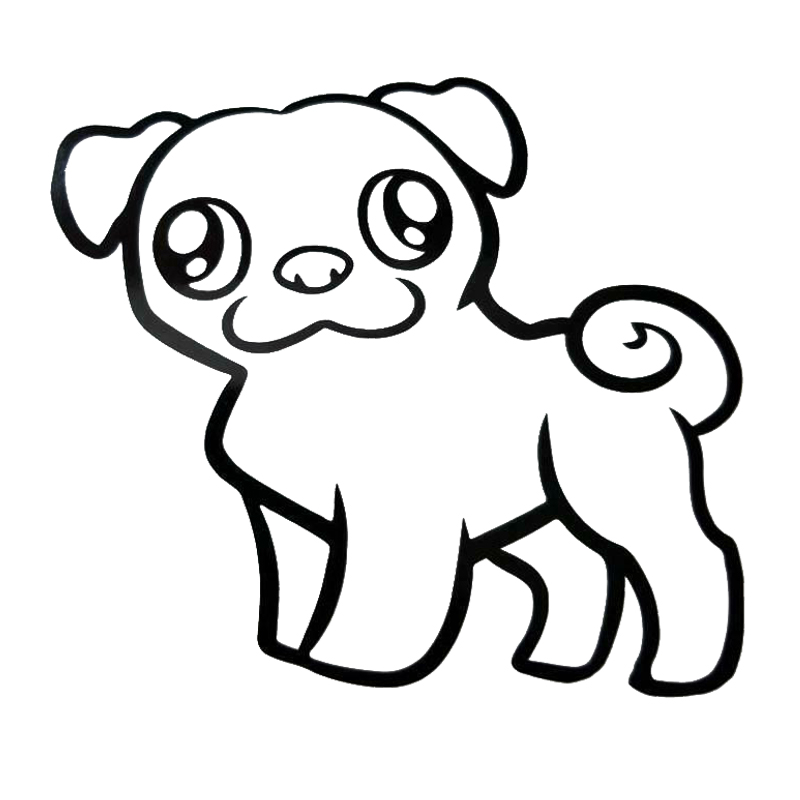 

16*14.3cm Cute Pug Dog Decal Cute And Interesting Fashion Sticker Decals Vinyl Car Wrap Decor Decals, Color