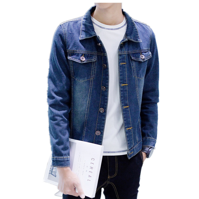 

Spring autumn 2020 men' personality denim jacket handsome hole jacket student retro Korean teenagers slim denim trend, Blue