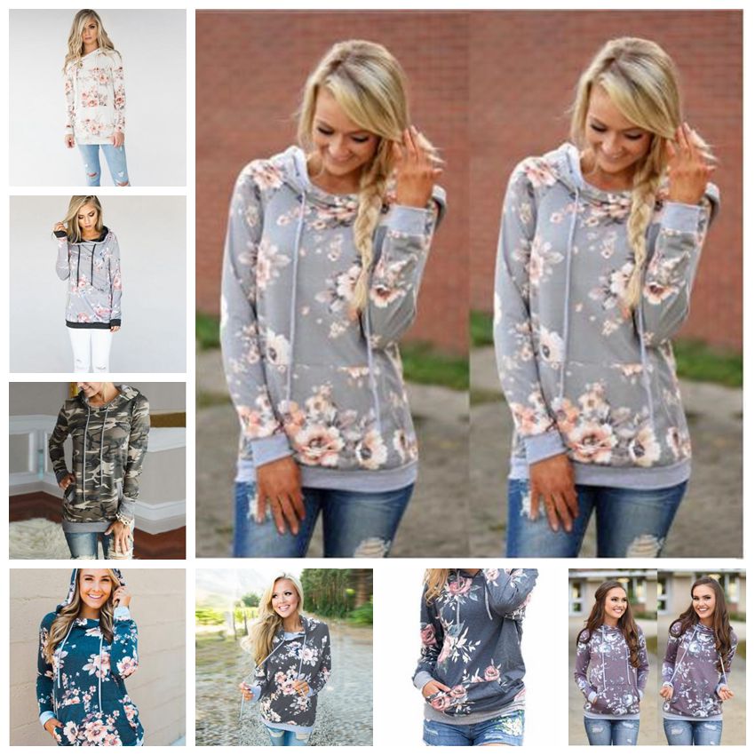 

Sweatshirts Floral Flower Hoodies Slim Pocket Girls Casual Long Sleeve Hooded Coat Winter Fashion Coat Tops Jackets Jumper Pullovers PPY7061