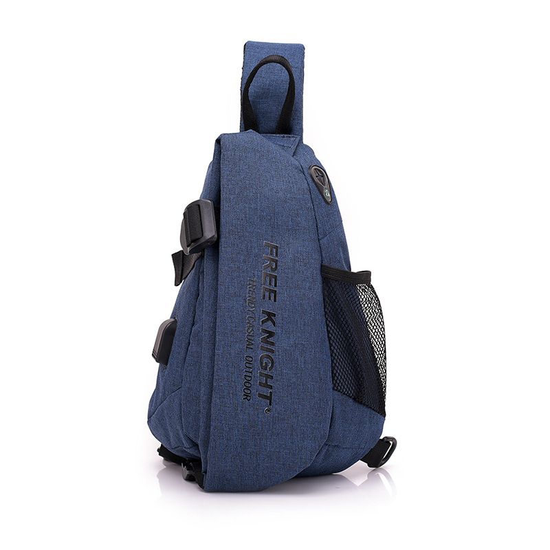 

Running Belt Bag for Men 2020 USB Charging Port Breast Bag Outdoor Waterproof Anti-Theft Outdoor Sport Crossbody Bolsa, Black