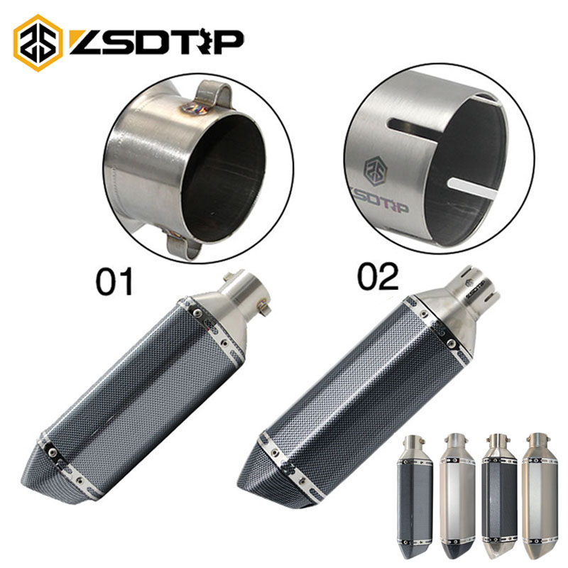 

ZSDTRP 51mm Universal Motorcycle Akrapovic Exhaust Muffler Fit Most Motorbike Scooter ATV Dirt Bike for CBR250 R1 R3 FZ16 CB650F