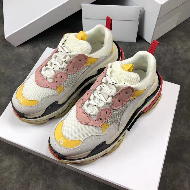 

Designer Shoes Triple-s Fashion Paris Black White Red Old Dad luxury Sneakers Gym Red Blue Casual Shoes For Men Women Platform schuhe, Fuchsia