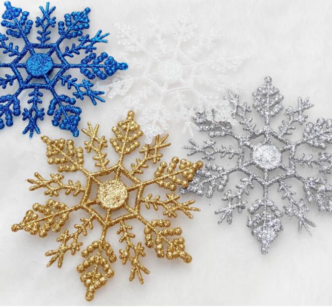 

50pcs Christmas tree Decoration White Plastic Snowflake Xmas Birthday Party New Year Decoration Tree Window For Home Accessories