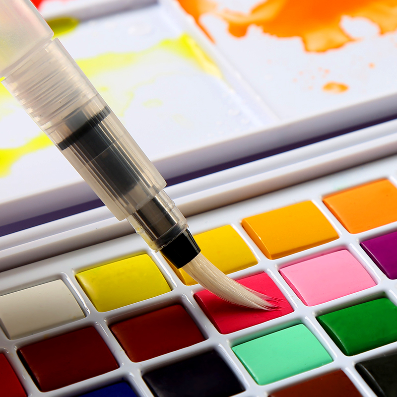 

Portable High Quality 36 colors Solid Pigment Watercolor Paints Set With Sponge Brush Pen For Professional Painting Art Supplies