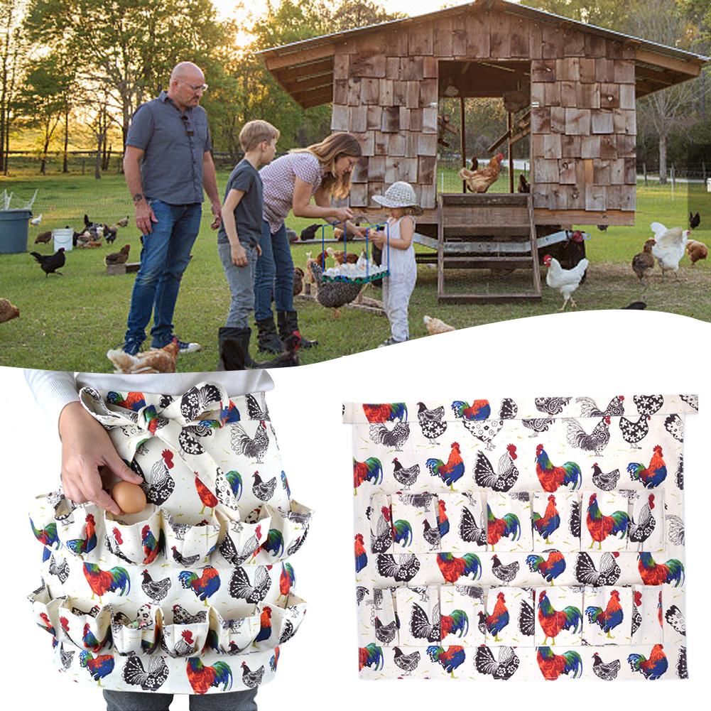 

Egg Collection Apron Egg Rack Farmhouse Chicken Duck Collection 12 Pockets Cute Apron Kitchen