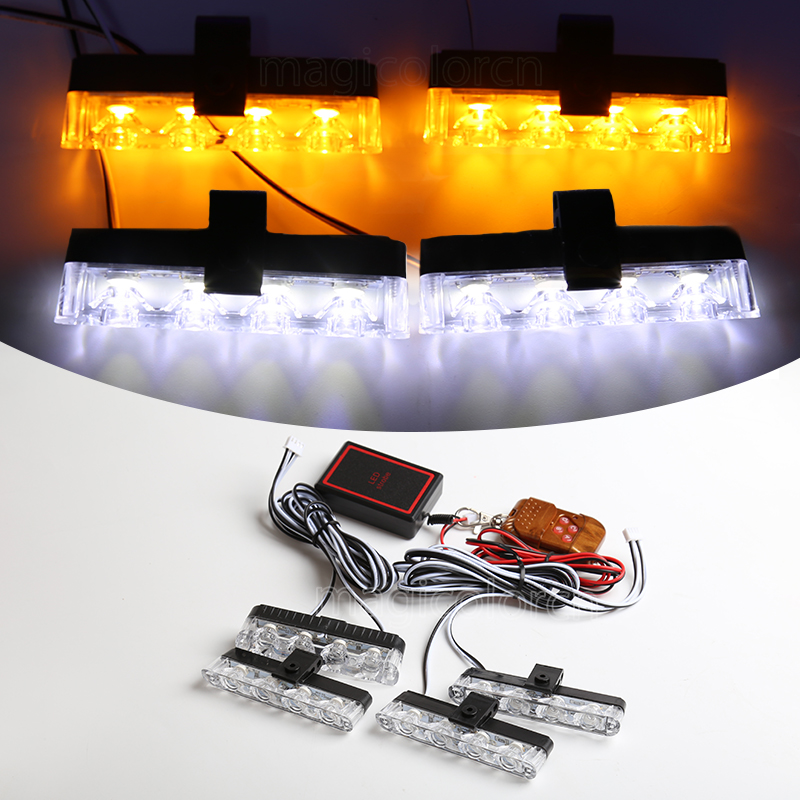 

VGETTING Wireless Control LED Car Truck Emergency Light Remote Strobe Light Flash Signal Fireman Beacon Warning Lights, As pic