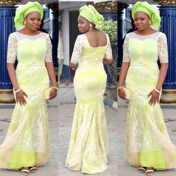 

Bright Color Aso Ebi Evening Gowns Mermaid Appliques Half Sleeves O-Neck Floor Length Blush African Prom Party Dresses, Gold