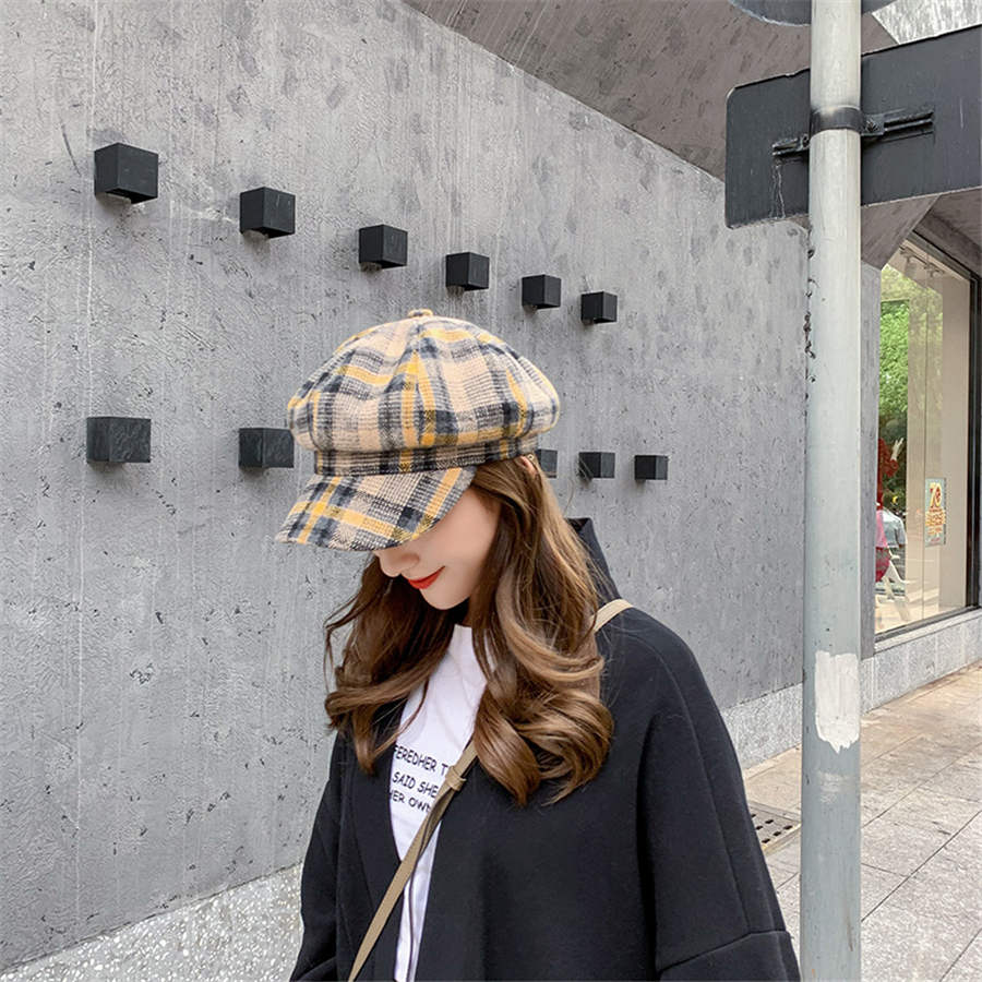 Damen Cord Schirmm/ützen Vintage Barett M/ütze Baumwolle Newsboy Kappe 2019 Neue Ballonm/ütze 8 Panel Maler M/ütze