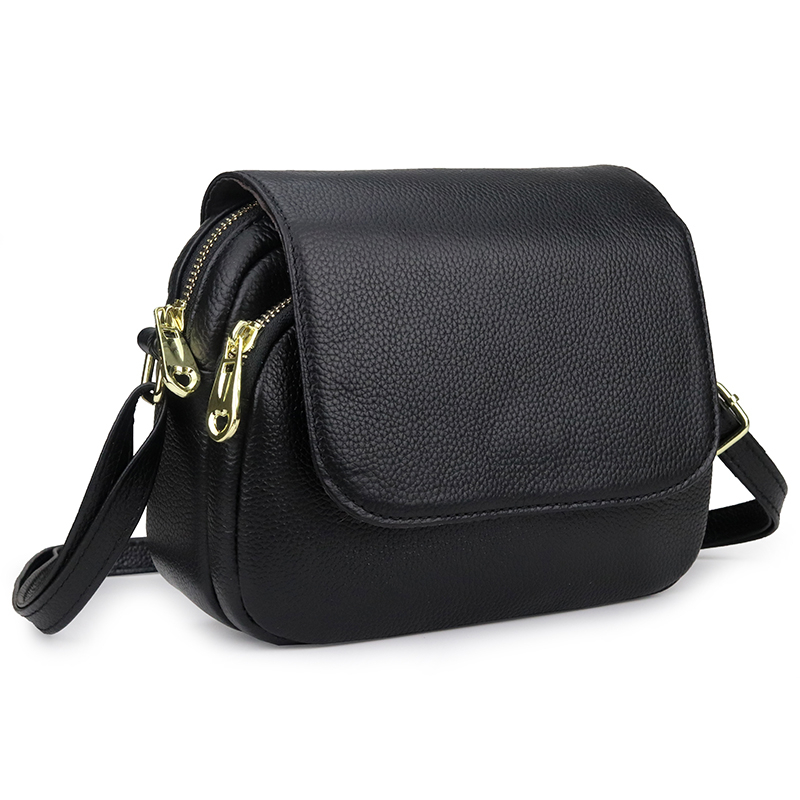 

Shoulder Bags For Women Handbag Flap Genuine Leather Ladies Shopping Totes Messenger Crossbody Bag Female Party Purse, Black