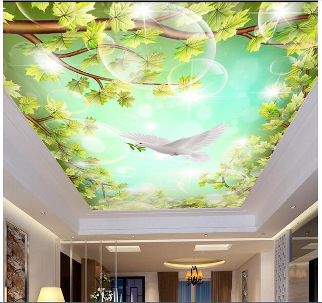 

WDBH 3d ceiling murals wallpaper custom photo Plant day white pigeon bedroom home decor 3d wall murals wallpaper for walls 3 d, Non-woven