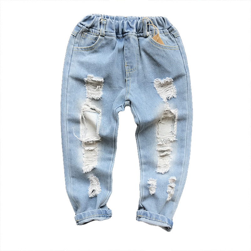 

DFXD Kids Boy Pants 2020 New Arrival Children Ripped Jeans For Boys Fashion Broken Denim Trousers Hole Jeans Pants 2-7T Outfit, Blue