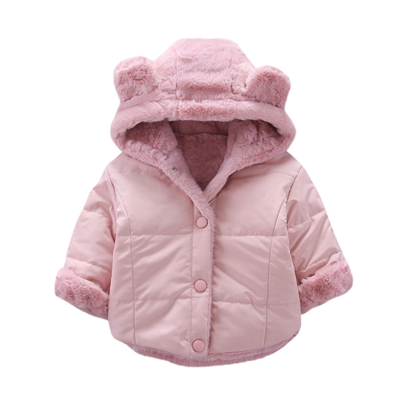 

Baby Coat Girls Warm Winter Thick Coat Loose Button Jacket Bear Ear Hooded Outerwear Cotton Coat Toddle Girls Jacket, Blue