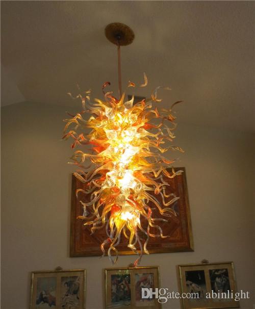 

Modern Large Crystal Pendant Lamps European Style Amber Murano Glass Chandelier for Hotel Decoration with High Quality,LR1118
