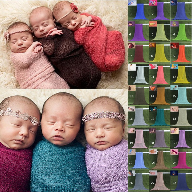 Mädchen Neugeborene Foto Tücher Stretch Knit Wrap Babydecke Fotografie Props