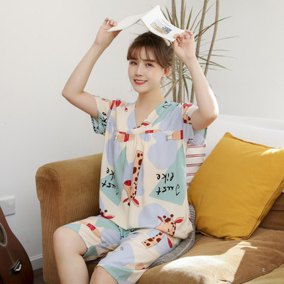 

Pajamas Womens Summer Thin Short-sleeved Shorts Korean Version of Mori Cute Student Home Service Pajamas Set Casual Sleepwear Hot Sale, 17