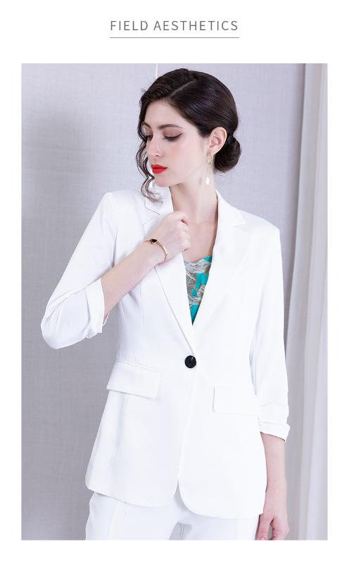 

Women Pant Suits Formal Uniform Office Suits Female Sets solid color Coat and Casual pants Two-piece set Terno Feminino, Khaki