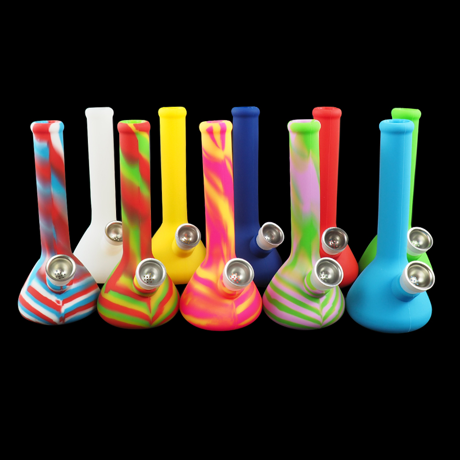 

new silicone bong unbreakable water pipes heady beaker Bong dab rig Hookah for smoke dry herb wax vaporizer Colorful