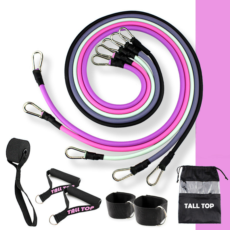 

11-1pcs Fitness Pull Rope Resistance Band Tube Exercises Latex Tubes Pedal Excerciser Body Training Workout Yoga Elastic Band, Red