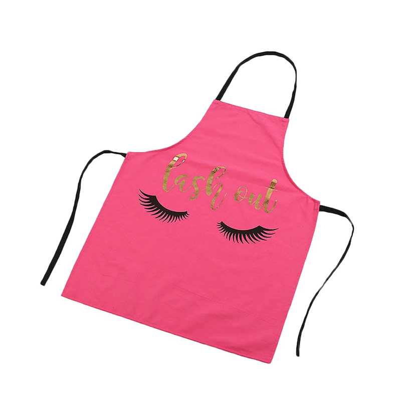 

Lovely Bronzing Eyelash Pattern Kitchen Apron Women Adult Home Cooking Baking Cleaning Aprons Bibs Kitchen Tools Accessories(Ros